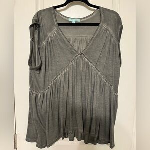 Olive green flowy top